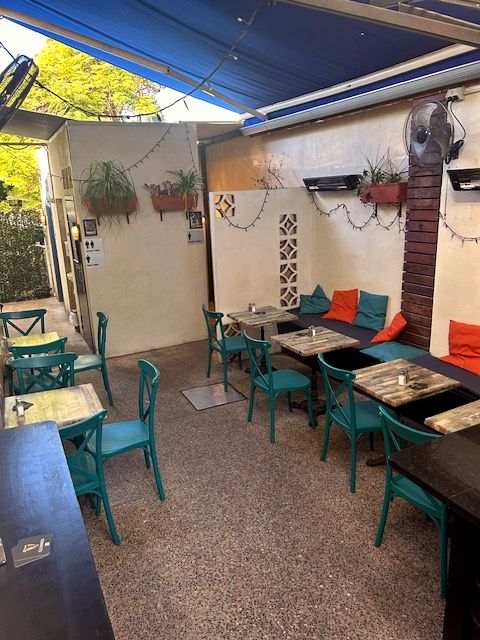 The leafy courtyard beer garden out the back of Whatley's