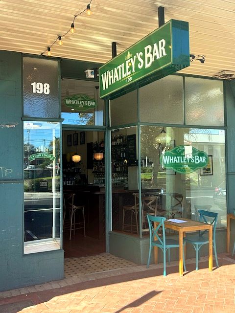 Whatley's Bar shopfront on Whatley Cres
